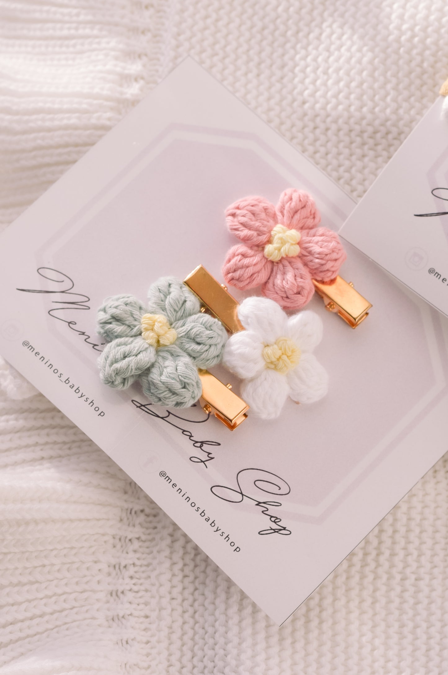 Set Clips Flores Crochet