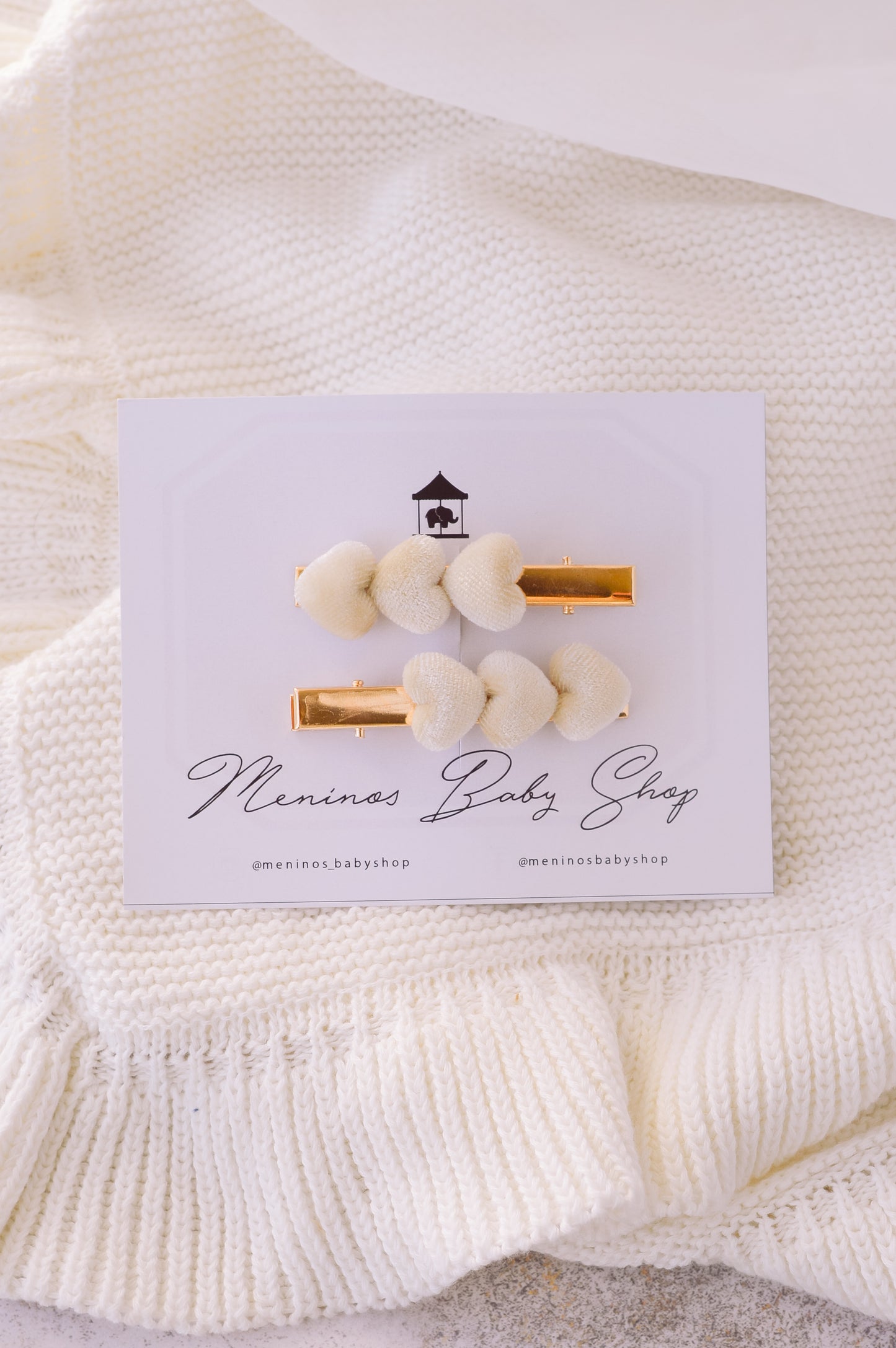 Clips Velvet Heart (Ivory)