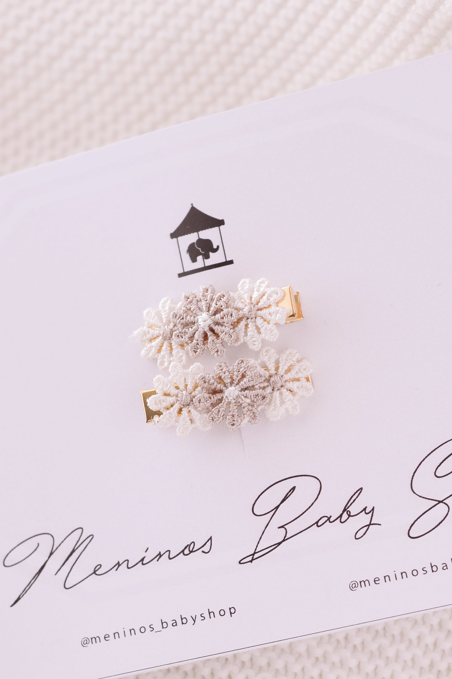 Baby Clips Flores Tonos Neutros