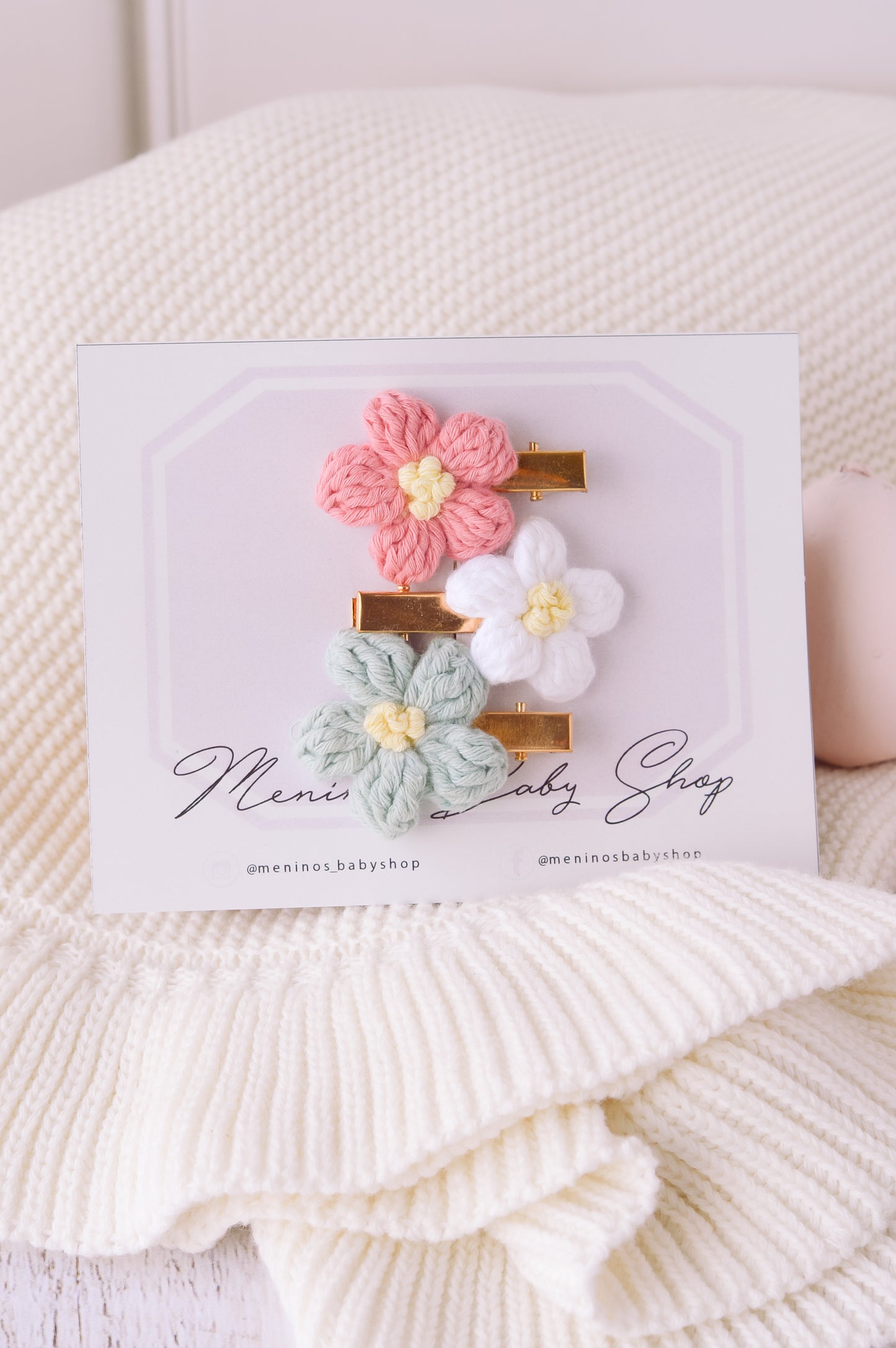 Set Clips Flores Crochet