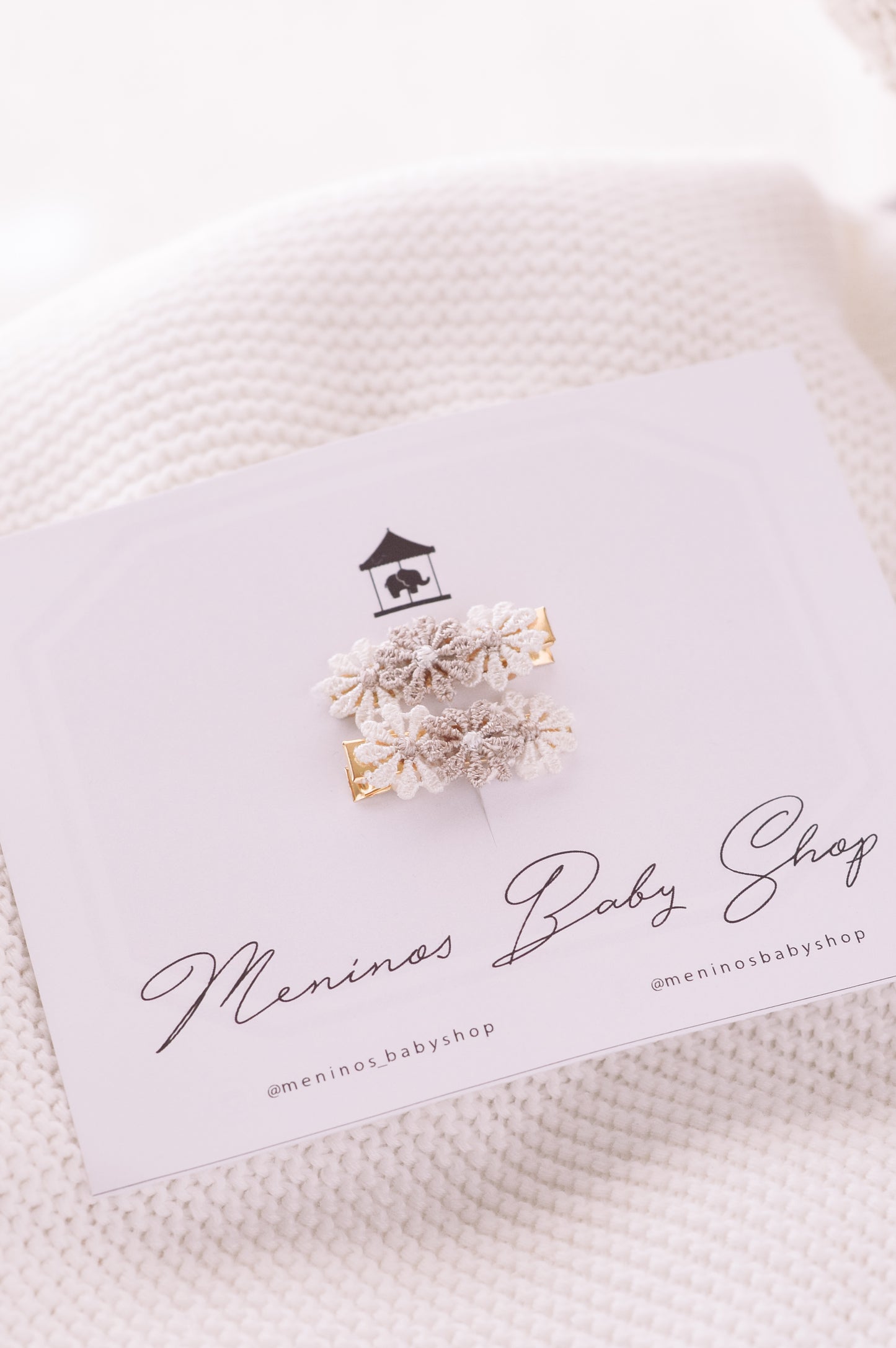 Baby Clips Flores Tonos Neutros