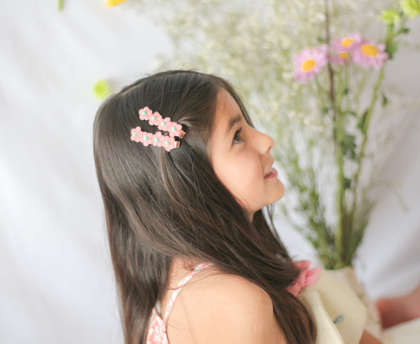 Flores de lana con piedras