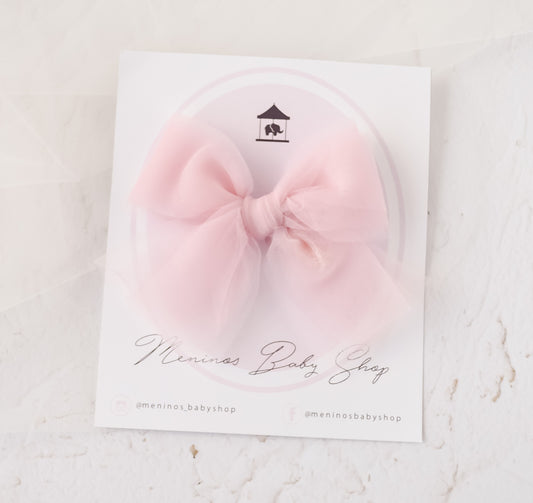 Tulle bow pink flutter
